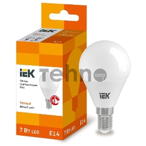 Лампа Iek LLE-G45-7-230-30-E14 светодиодная ECO G45 шар 7Вт 230В 3000К E14 IEK Лампа Iek LLE-G45-7-230-30-E14 светодиодная ECO G45 шар 7Вт 230В 3000К E14 IEK