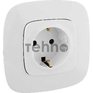 Силовая розетка 2К+З 16А 250В с лицевой панелью. Безвинтовые зажимы.