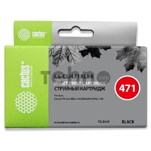 Картридж струйный Cactus CS-CLI471XLBK фото черный для Canon MG5740/MG6840/MG7740