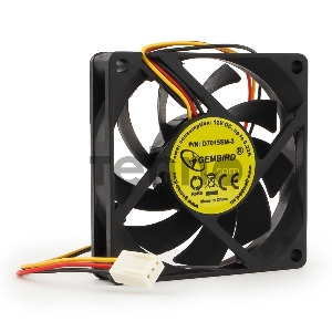 Вентилятор Gembird, 70x70x15, втулка, 3 pin, провод 25 см