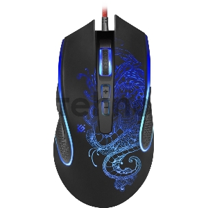 Мышь проводная чёрная Defender Venom (8 кнопок, 3200 dpi, RGB подсветка, USB, коврик, GM-640L)