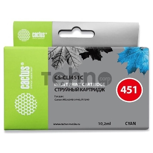 Картридж струйный Cactus CS-CLI451C голубой для Canon MG 6340/5440/IP7240 (9,8ml)