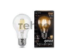 Лампа светодиодная GAUSS 102802106  LED Filament А60 Е27 6Вт 2700к 1/10/40