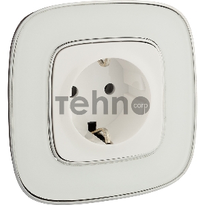 Силовая розетка 2К+З 16А 250В с лицевой панелью. Безвинтовые зажимы.