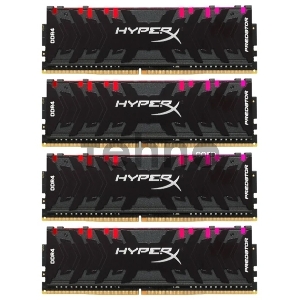 Модули памяти Kingston DIMM 32GB DDR4 3200MHz CL16 (Kit of 4) XMP HyperX Predator RGB