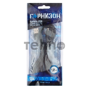 Кабель USB Гарнизон GCC-USB2-AP2-6 AM/Lightning, для iPhone5/6/7, IPod, IPad, 1.8м, черный, пакет