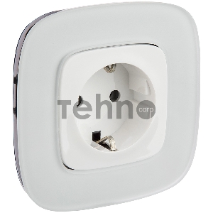 Силовая розетка 2К+З 16А 250В с лицевой панелью. Безвинтовые зажимы.