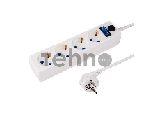 Сетевой фильтр PROconnect STANDARD 4 гнезда, 1.5 м, 3х0.75 мм², с/з + автовыкл., белый