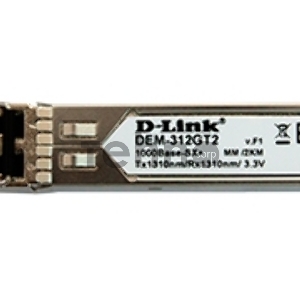 Трансивер D-Link 312GT2/A1A, SFP Transceiver with 1 1000Base-SX+ port.Up to 2km, multi-mode Fiber, Duplex LC connector, Transmitting and Receiving wavelength: 1310nm, 3.3V power.