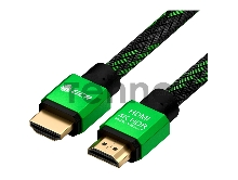 Кабель GCR 0.3m HDMI версия 2.0, HDR 4:2:2, Ultra HD, 4K 60 fps 60Hz/5K*30Hz, 3D, AUDIO, 18.0 Гбит/с, 28/28 AWG, OD7.8mm, тройной экран, BICOLOR нейлон, AL корпус зеленый, GCR-52288 GCR Кабель 0.3m HDMI версия 2.0, HDR 4:2:2, Ultra HD, 4K 60 fps 60Hz/5K*30Hz, 3D, AUDIO, 18.0 Гбит/с, 28/28 AWG, OD7.8mm, тройной экран, BICOLOR нейлон, AL корпус зеленый, GCR-52288