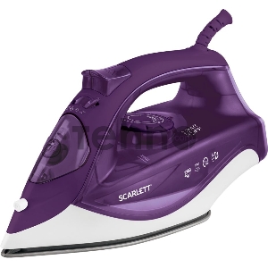 Утюг Scarlett SC-SI30K51  (фиолетовый) Мощность, Вт: 2200; Световой индикатор работы: Да; Регулируемый пар до г/мин: 60; Паровой удар до г/мин: 120; Резервуар для воды, мл: 250; Функция разбрызгивания воды: Да; Терморегулятор: Да; Вертикальное отпаривание: Да; Регулировка степени отпаривания: Да; Покрытие подошвы: Керамическая подошва KeramoPro; Самоочистка: Да; Система защиты от накипи ANTI-CALC: Да; Функция автоотключения AUTO-SHUT OFF: Да; Размер утюга Ш*В*Г, мм: 275*116*138; Шарнирное крепление шнура: Д