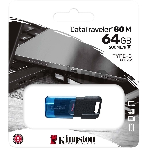 Флеш Диск Kingston 64Gb DataTraveler 80 M DT80M/64GB USB3.2 черный Флеш Диск Kingston 64Gb DataTraveler 80 M DT80M/64GB USB3.2 черный