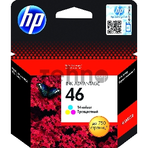 Картридж струйный HP 46 CZ638AE многоцветный для HP DJ Adv 2020hc/2520hc