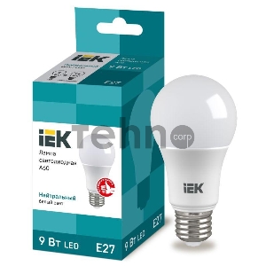 Лампа Iek LLE-A60-9-230-40-E27 светодиодная ECO A60 шар 9Вт 230В 4000К E27 IEK Лампа Iek LLE-A60-9-230-40-E27 светодиодная ECO A60 шар 9Вт 230В 4000К E27 IEK