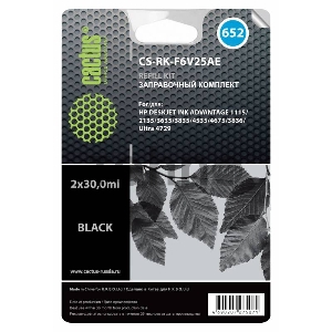 Заправочный набор Cactus CS-RK-F6V25AE черный 60мл для HP DeskJet Ink Advantage 1115/2135/3635/3835/4535