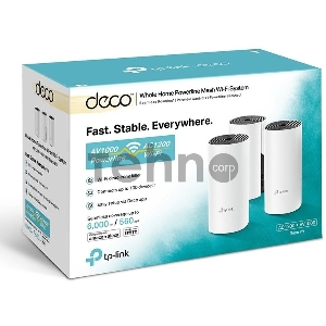 Бесшовный Mesh роутер TP-Link Deco P9 (3-Pack) AC1200 10/100/1000BASE-TX белый