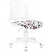 Кресло детское Бюрократ CH-W296NX белый TW-15 сиденье мультиколор красные губы сетка/ткань крестов. пластик пластик белый, фото 2