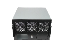 Корпус для майнинга Exegate EX270770RUS Pro 6-470 <без БП, 2*USB, 3*fan 120мм, места под: 6 видеокарт, 2 БП>