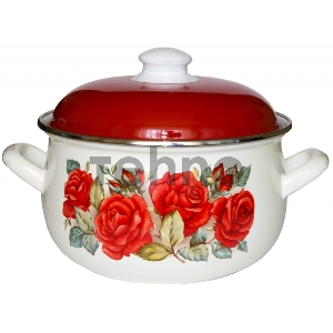 Кастрюля эмалированная Interos 15869 5, 7л Розы