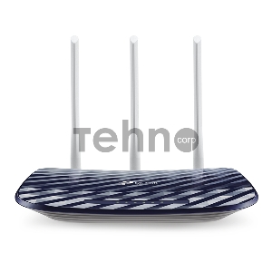 Маршрутизатор TP-Link  Беспроводный Archer C20(RU), Dual Band,(433Мбит/с на 5 ГГц + 300Мбит/с на 2,4 ГГц)  4 порта 100 Мбит/с, 3 фиксированных антенны