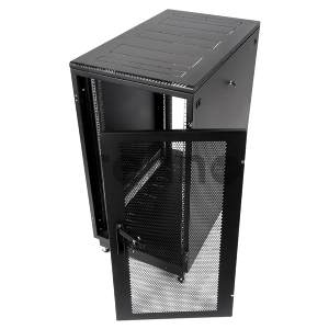 Шкаф телекоммуникационный напольный 22U (600x1000) дверь перфор. 2шт черный