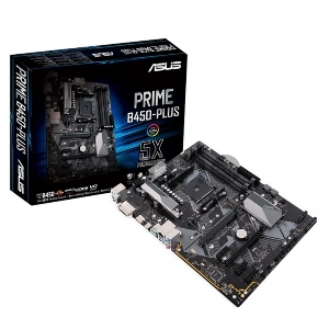 Материнская плата ASUS PRIME B450-PLUS, ATX B450, 4*DDR4, DVI+HDMI, CrossFireX, SATA3 + RAID, Audio, Gb LAN, USB 3.1*7, USB 2.0*6, COM*1 header (w/o cable)