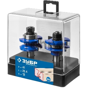 Набор фрез ЗУБР 28771-41.3-H2  рамочных №1 d= 41мм рабочая длина-25.4мм хв.-12мм d-22мм профессиона