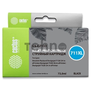 Картридж струйный Cactus CS-CZ133 (№711) черный для HP DesignJet T120/T520 (73мл)