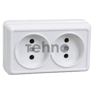 Розетка Iek ERO20-K01-10-DC РС22-2-ОБ 2местн. без з/к 10А откр.уст. ОКТАВА (белый)
