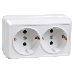 Розетка Iek ERO21-K01-16-DC РС22-3-ОБ 2местн. с з/к 16А откр.уст. ОКТАВА (белый), фото 2