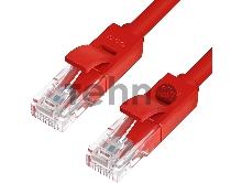 Патч-корд Greenconnect Патч-корд UTP прямой 1 m AWG24 кат.5е,  RJ45,  медь, литой (Красный), пластик пакет (GCR-LNC04-1.0m)