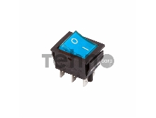 Выключатель клавишный 250V 15А (6с) ON-ON синий  с подсветкой  REXANT