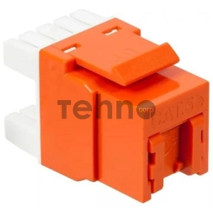 Модуль Keystone, RJ45, кат.5E, UTP, 180 градусов, со встроенной шторкой, оранжевый