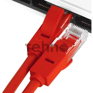 Патч-корд Greenconnect Патч-корд UTP прямой 1 m AWG24 кат.5е,  RJ45,  медь, литой (Красный), пластик пакет (GCR-LNC04-1.0m)