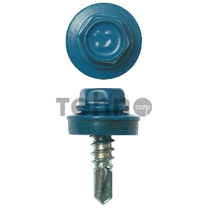 Саморезы Зубр для крепления кровельных материалов к деревянной обрешетке, цвет RAL 5009 небесно-голубой, оцинкованный, 5,5x19мм, 2500шт 4-300310-55-019-5009