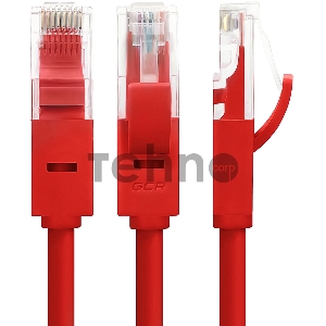 Патч-корд Greenconnect Патч-корд UTP прямой 1 m AWG24 кат.5е,  RJ45,  медь, литой (Красный), пластик пакет (GCR-LNC04-1.0m)