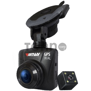 Видеорегистратор Artway AV-398 GPS Dual Compact черный 12Mpix 1080x1920 1080p 170гр. GPS