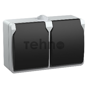 Розетка двухместная РСб22-3-ФСр с з/к для открытой установки IP54 Форс | ERS22-K03-16-54-DC | IEK