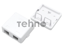 Корпус настенной розетки Hyperline SBB3-2-WH для установки 2-х вставок типа Keystone Jack, белый