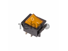 Выключатель клавишный 250V 16А (4с) ON-OFF желтый  с подсветкой  REXANT