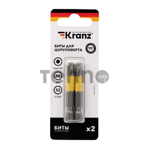 Бита для шуруповерта KRANZ Torx T30х50 мм (2 шт./уп.)