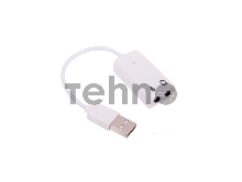 Кабель-адаптер Orient AU-01SW, USB to Audio, 2 x jack 3.5 mm для подключения гарнитуры к порту USB, белый 