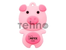 Флеш Диск 16GB Mirex Pig, USB 2.0, Розовый