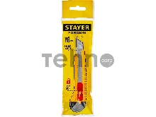 Нож STAYER 0913_z01 упрочненный с метал. направляющей и сдвижным фиксатором FORCE-M, сегмент. лезвия 18 мм