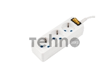Удлинитель PROconnect 3 гнезда, 10 м, 3х0.75 мм², с/з, с кнопкой, белый