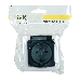 Розетка Iek ERMP12-K03-16-54-EC РСб20-3-ГПБд роз 1м с з/к о/у IP54 (цвет крышки:дымчатый) ГЕРМЕС PLUS, фото 3