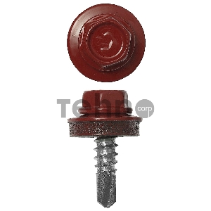 Саморезы СКМ кровельные, RAL 3003 рубиново-красный, 25 х 5.5 мм, 1 800 шт, для металлических конструкций, ЗУБР Профессионал