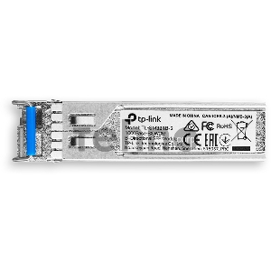 Модуль TP-Link SFP 1000Base-BX WDM Bi-Directional SFP module, TX: 1310 nm and RX: 1550 nm, 1 LC Simplex port , up to 2 km transmission distance in 9/125 μm SMF (Single-Mode Fiber), Supports Digital Diagnostic Monitoring (DDM).