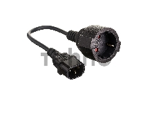 Кабель-переходник (UPS->розетка) ExeGate Power EC-30P (C14->Евророзетка) VDE-250V-3*0.75-CU, 0.15м