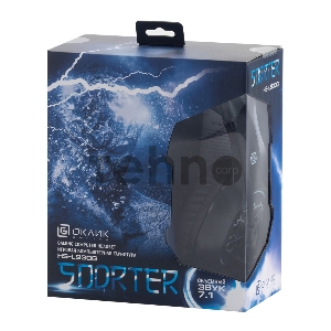 Наушники с микрофоном Oklick HS-L930G SNORTER черный/синий 2м мониторные USB оголовье (HS-L930G)